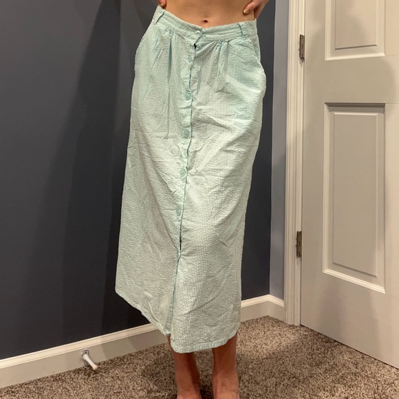 Vintage Bedford Fair Striped Button Down Midi Dress - Picture 7 of 16